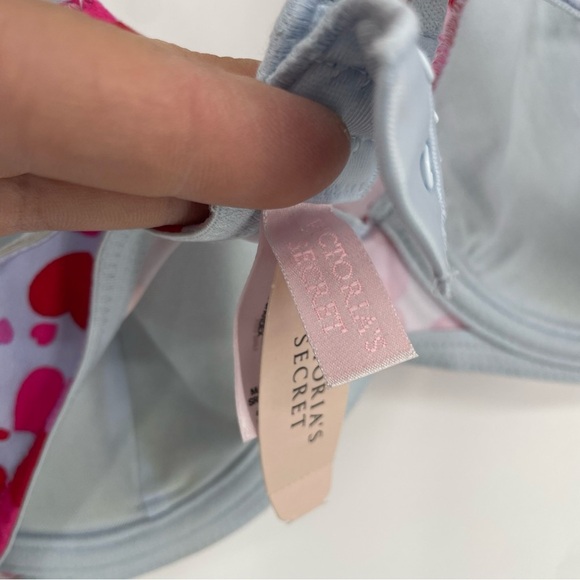 NWT Vintage y2K Victoria’s Secret heart bra blue red pink Sz 36B - Picture 5 of 7